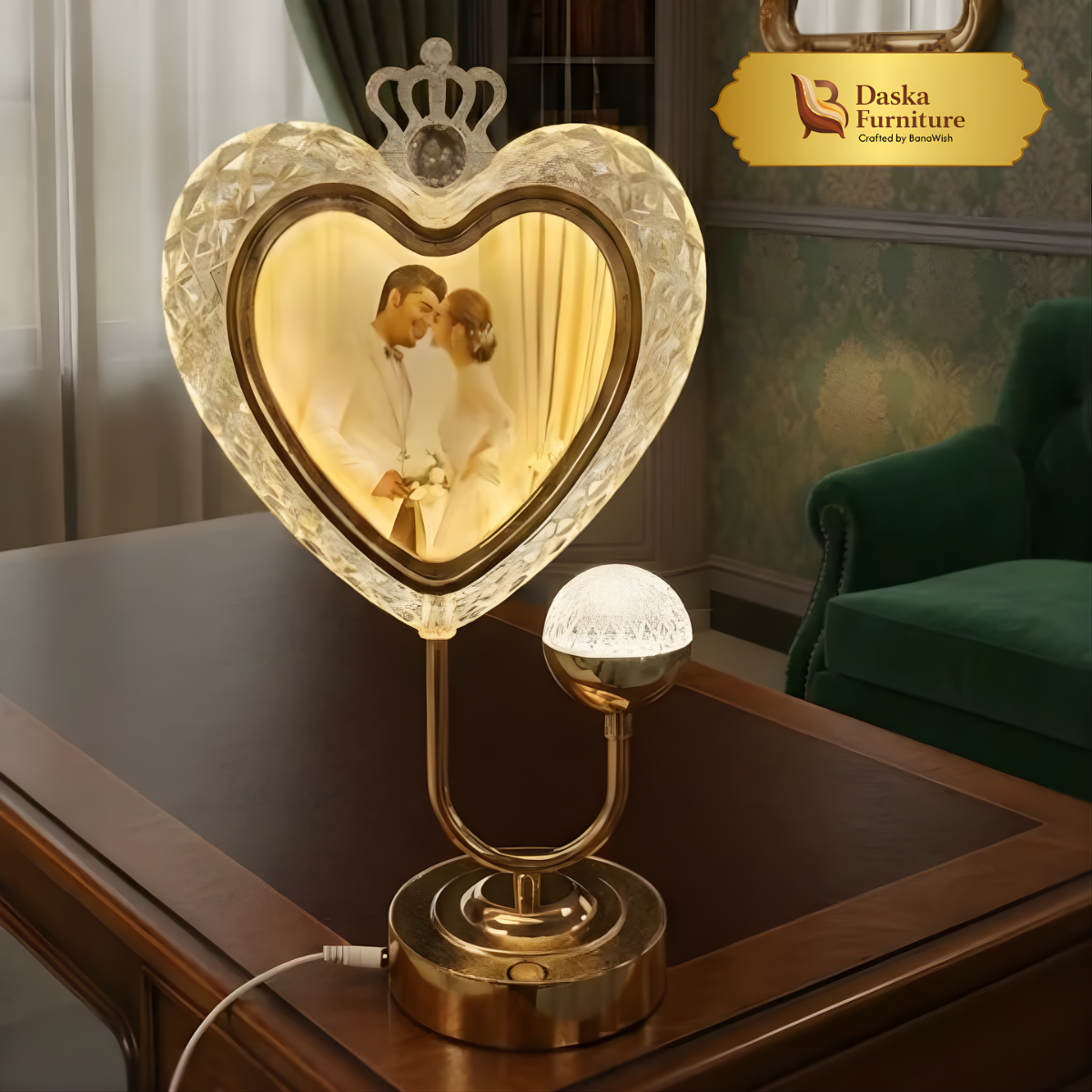 Heart-Shaped Personalized Photo Lamp